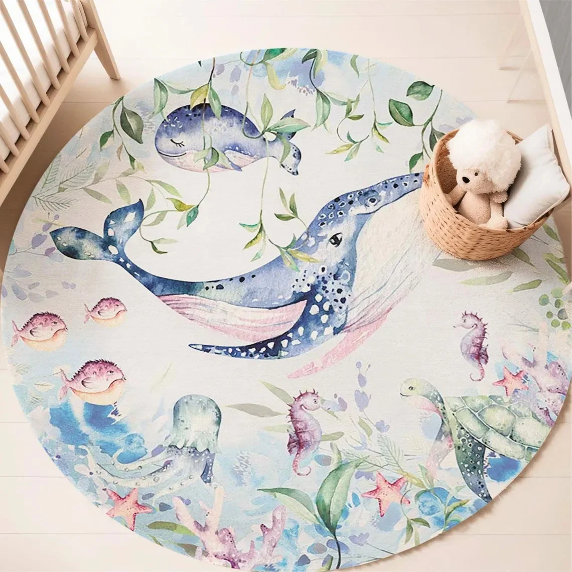 Karpet Bulat Motif Hewan Laut  - Baby Nursery Sets ulasan dan harga