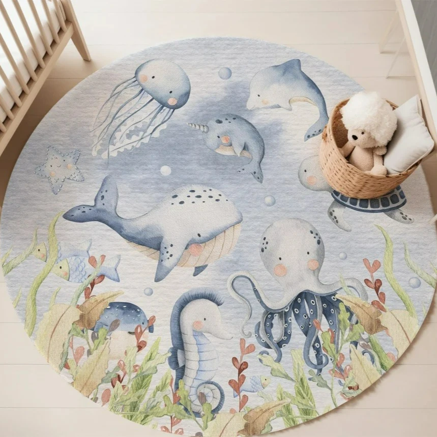 Karpet Bulat Motif Hewan Laut  - Baby Nursery Sets ulasan dan harga