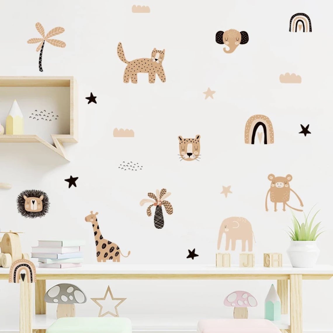 Boho Kartun Pelangi Bintang Wa - Baby Nursery Decor Boy ulasan dan harga