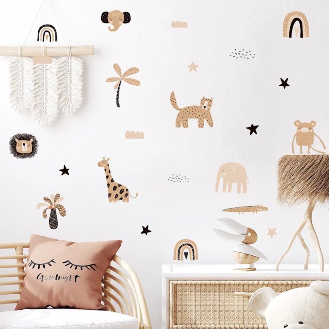 Boho Kartun Pelangi Bintang Wa - Baby Nursery Decor Boy ulasan dan harga